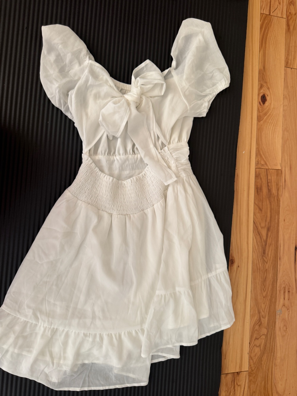 White Ruffled Mini Dress - Picture 2 of 3